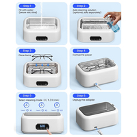 Household Multifunctional High Frequency Vibration Jewelry Cleaner Machine Ultrasonic Retainer Cleaner with 3 Cleaning Modes
