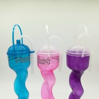 Nouvelle conception, sans BPA, gobelet à slush en plastique de 500 ml avec couvercle et pailles pour les fêtes