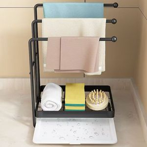 Wall-mounted Dishcloth <b>Rack</b> 3-tier No-drill Drain <b>Rack</b> <b>For</b> <b>Kitchen</b> Windowsill <b>Storage</b> Towels Cleaning Cloths - Product Image 3