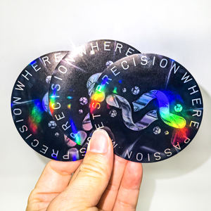 Etiquetas Adhesivas de Vinilo Resistentes al Agua con Logotipo Redondo y Acabado Holográfico Personalizado para Empaquetado y Decoración Promocional - Product Image 4