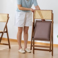 Chaises et tables pliantes en osier, style moderne et minimaliste, avec dossier, pour la maison et les maisons d'hôtes, tabourets