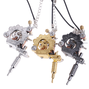 Kissure Hot Charms platino plateado Mini máquina de tatuaje COLLAR COLGANTE accesorios de regalo - Product Image 1