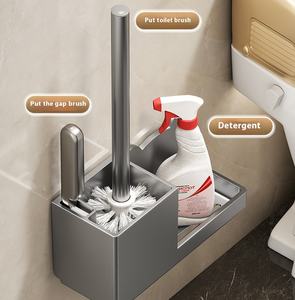 Brosse de toilette murale en silicone avec support pour salle de bain - Product Image 5