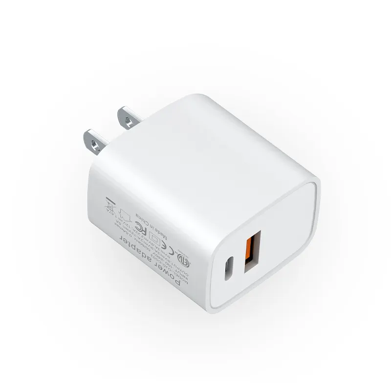 DC 20W Travel Super Fast Charge Type C Power Adapter QC3.0 18W Dual Port Multi Phone Charger Cable 20w Pd Charger