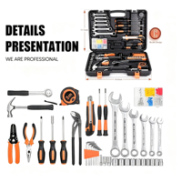 Kit Completo de Herramientas Manuales para el Hogar, Juego de Herramientas de Reparación Duraderas, Caja de Herramientas Portátil para Mantenimiento del Hogar