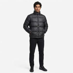 High Quality <b>Men's</b> Outdoor Canvas <b>Long</b> Sleeve Stand Collar Front Logo Filled Breathable Eco-Friendly Winter Puffer <b>Jacket</b> High - Product Image 1