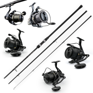 Canne à pêche à la carpe en 3 sections et combo moulinet spinning avec poignée de moulinet spinning à puissance de frein de 20/25 kg - Product Image 1