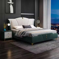 Ensemble de lit modulaire convertible européen avec options de taille Queen/King, meubles de chambre en bois doux