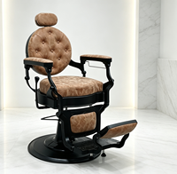 Fauteuil de barbier capitonné vintage antique pour salon de coiffure