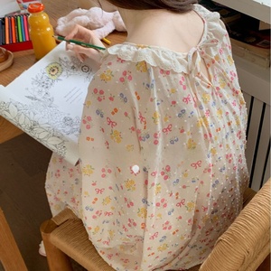 2025 printemps été Floral Loungewear chemise de nuit douce femmes Cutwork robe <span class=keywords><strong>originale</strong></span> - Product Image 4