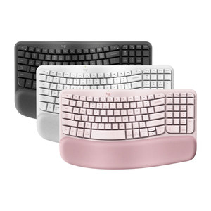 <span class=keywords><strong>Clavier</strong></span> d'ordinateur portable ergonomique sans fil <span class=keywords><strong>Logitech</strong></span> New Wave avec touches à membrane programmables, design non mécanique pleine taille - Product Image 1