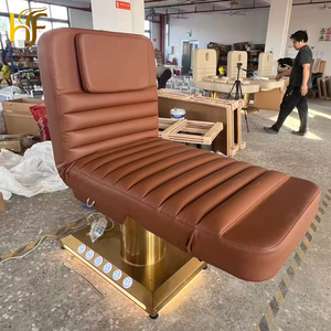 Lettino Elettrico Professionale di Lusso in Acciaio Inox Dorato con 3 Motori, Curvo, per Salone, Spa, Trattamenti Ciglia, Massaggi e Bellezza Facciale - Product Image 3