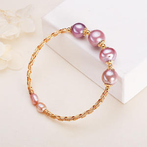 Pulsera de Hilo Trenzado con Baño de Oro sobre Cobre, Hecha a Mano en Zhuji Danshui, Estilo Abierto y Moderno, para Mujer, Venta al por Mayor - Product Image 4