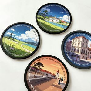 Sous-verre rond en caoutchouc souple PVC silicone personnalisé avec logo, prix d'usine, vente en gros pour boissons - Product Image 1