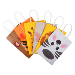 Bolsas de Regalo con Estampado de Animales Adorables, Artículos para Fiestas de Cumpleaños Infantiles, Bolsas para Dulces de Baby Shower, Cajas para Empacar Galletas - Product Image 1