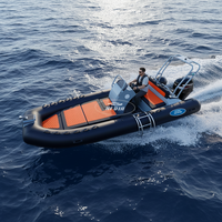 Bote de Pesca de Aluminio HAIDE de 16 Pies, Botes Inflables de PVC 480, Botes de Remo