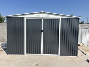 Grand abri <span class=keywords><strong>de</strong></span> jardin extérieur en métal 12 x 10 pieds avec <span class=keywords><strong>porte</strong></span> verrouillable <span class=keywords><strong>et</strong></span> <span class=keywords><strong>toit</strong></span> en pente pour jardin, cour <span class=keywords><strong>et</strong></span> patio - Product Image 2