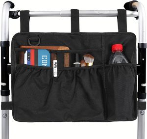 Wheelchair Side Bag <b>Rollator</b> Walkers Storage Bag Wheelchair Accessories for Adults Basket for Walkers for Seniors - Product Image 1