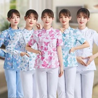 OEM Nouvel ensemble de gommage à manches longues Manteau d'infirmière Pantalon de travail Manteau blanc pour pharmacie Stagiaire de l'école dentaire Guide vestimentaire du médecin