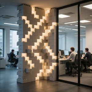 COBLOCKS, decoración de espacio de oficina creativa personalizada, pared de partición de oficina iluminada, bloques de construcción gigantes para tiendas, negocios - Product Image 1