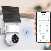 Cámara Solar Icsee con Tarjeta SIM 4G, Cámara Solar Inalámbrica para Exteriores con WiFi, Compensación de Retroiluminación, IP65 Impermeable