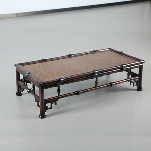 Chinese <b>Bamboo</b> Coffee <b>Table</b> Rattan Top Handmade Antique Style For Tea Or Living Room Use - Product Image 4