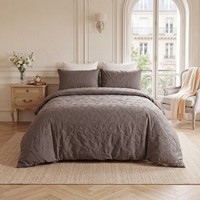 Parure de lit de luxe moderne avec housse de couette 3D gaufrée motif plume, écologique, respirante, durable, 400 fils/cm², disponible en OEM/ODM