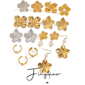 Pendientes de Perlas de Acero Inoxidable Yueli, Juego de Joyería para Uso Diario - Product Image 1