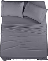 Ensemble de draps de lit 4 pièces en microfibre brossée résistante à la décoloration et au rétrécissement