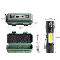 Mini lampes de poche LED rechargeables par USB en alliage d'aluminium, étanches, avec portée de faisceau de 200 à 300 m, indice de protection IP54, fournies par l'usine