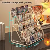 Étagère de présentation de bureau multicouche en acrylique, présentoir de cartes, présentoir transparent en forme d'échelle, présentoir d'animation, présentoir de badges, présentoir de périphériques