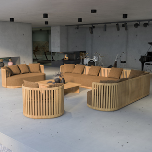 All Weather Modern Hot Sale Mobiliário Pátio Madeira Jardim Mesa De Jantar Móveis Teca Outdoor Dining Set 12 - Product Image 4