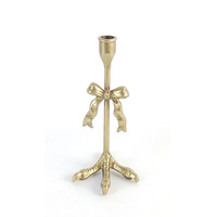 Lot de 3 bougeoirs décoratifs en métal doré, faits à la main, en forme de griffe d'aigle, renforcés, pour mariage, Noël, Pâques, table de salle à manger