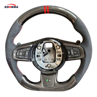 Volant sport à 3 branches en cuir et fibre de carbone LED de 35 mm pour Jaguar F-Type, E-PACE, XE, XEL, XFL, XJ, XF, F-PACE, XJL