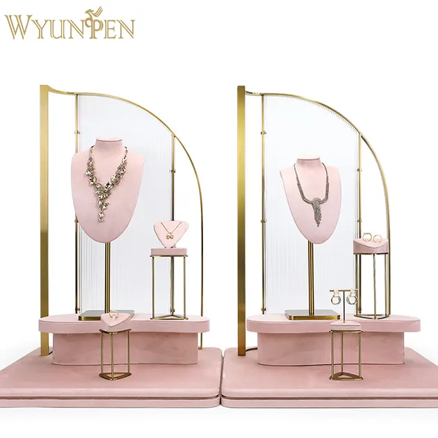 WYP mode vitrine Bracelet boucles d'oreilles anneau collier support bijoux affichage accessoires ensemble avec buste
