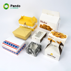 Personalizado para llevar comida rápida coreana papel perro caliente restaurante cubo hamburguesa embalaje pollo frito feliz compartir caja de comida - Product Image 1