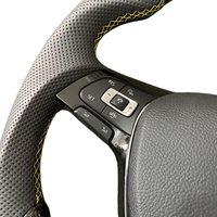 Volant plat personnalisé en cuir et fibre de carbone pour VW Golf 5 MK6/MK7/MK8 Jetta Passat B8 Polo pour GTI Amarok V6 T6 Variant
