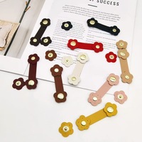 Deepeel BB-042 8*2.5cm Kancing Magnetik PU Berbentuk Bunga Warna-warni yang Lucu untuk Aksesoris Tas Pakaian Buatan Tangan DIY