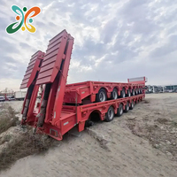 Semi-remorque benne basse multi-essieux 3 essieux 60 80 100 tonnes 7x14 de haute qualité fabriquée en Chine