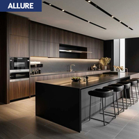 Allure Armoire haute brillance Garde-manger de luxe Rangement résidentiel Camper Van Meuble Armoire de cuisine Îlot prêt à assembler