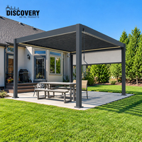 Pergola moderne en aluminium à lames orientables, motorisée, imperméable, pour jardin, terrasse, patio et extérieur