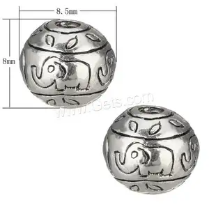 wholesale 3 Holes Guru beads for jewelry making Zinc Alloy Drum antique silver 1106212