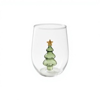 Verre à boire créatif moderne en forme d'œuf, motif arbre de Noël ajouré vert, réutilisable, compatible lave-vaisselle, à paroi simple, pour décoration de Noël à la maison