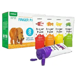 MIDEER ERIC CARLE FINGER PAINT FOR TODDLERS 8 Assorted Color Washable Non-Toxic ARTS & CRAFTS FOR KIDS MD4110