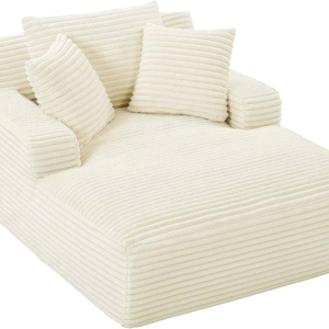 أريكة كبيرة الحجم مريحة في الأماكن المغلقة Corduroy أريكة مقعد عميق من الإسفنج بدون تجميع ضغط للفنادق - Product Image 1