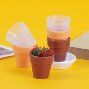 Mini pots de fleurs succulentes en ABS, pots de fleurs miniatures en terre cuite simulés, jouets miniatures DIY, accessoires de scène en colle à la beurre. - Product Image 3