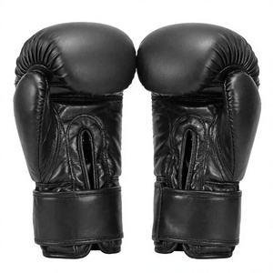 ถุงมือชกมวย PU สีดำ 10 ออนซ์ ถุงมือ MMA สำหรับฝึกซ้อม ระบายอากาศได้ดี แบบเต็มนิ้ว สายรัดข้อมือปรับได้ - Product Image 3