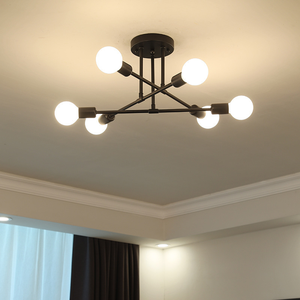 Minimalist <strong>LED</strong> Ceiling <strong>Light</strong> 6-heads Chandelier Gold Finish Shadeless E26 Base Indoor Decor Lighting for Living Room <strong>Hallway</strong> - Product Image 2