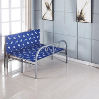 Lit pliant en acier pas cher, mobilier de chambre à coucher, lit en métal pliable, portable, matelas simple, lit de camping pour enfants et adultes