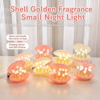 Kit DIY Veilleuse LED Coquillage Rose avec Perles Lumineuses Blanc Chaud, Décoration de Chevet Taille Moyenne, Cadeau pour Elle, Piles Incluses